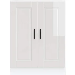 vidaXL Armarios Y Almacenamiento-Mueble bajo de cocinaporto alto brillo blanco