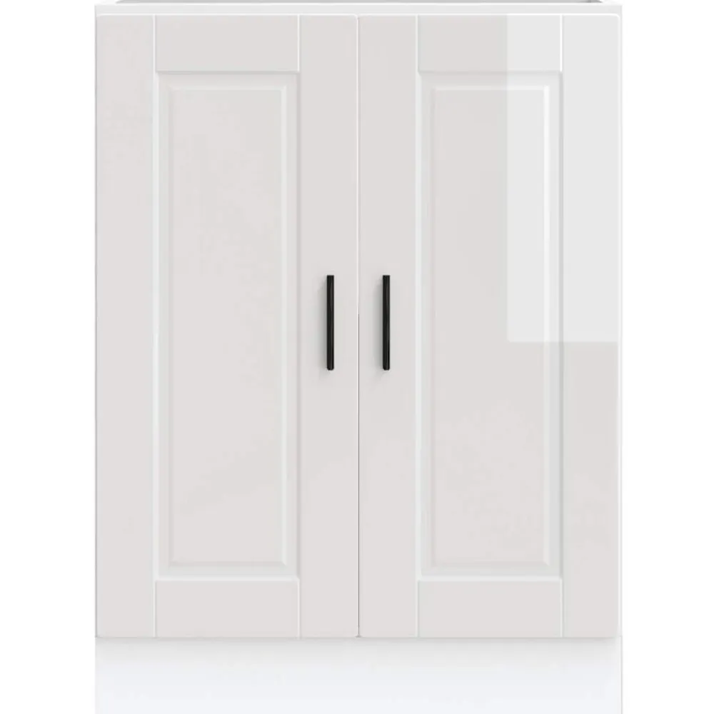 vidaXL Armarios Y Almacenamiento-Mueble bajo de cocinaporto alto brillo blanco