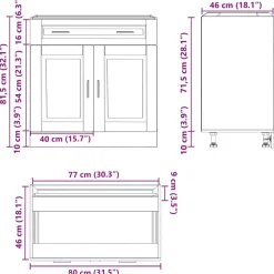 vidaXL Mueble bajo de cocinaPorto madera contrachapada blanca Blanco Sale