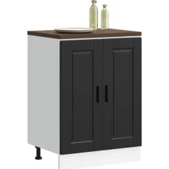 vidaXL Mueble bajo de cocinaPorto madera contrachapada Negro Best