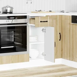 vidaXL Mueble bajo de cocina Lucca roble sonoma Madera reciclada Sale