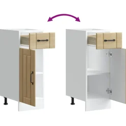 vidaXL Mueble bajo de cocina Lucca roble sonoma Madera reciclada Sale