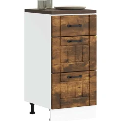 vidaXL Mueble bajo de cocina Lucca Roble ahumado Discount