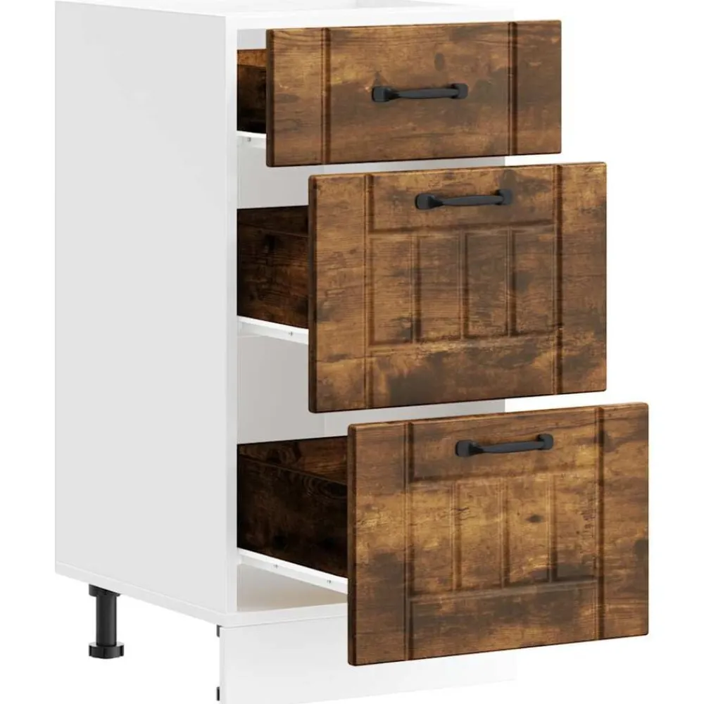 vidaXL Mueble bajo de cocina Lucca Roble ahumado Discount