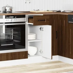 vidaXL Mueble bajo de cocina Kalmar madera ingeniería de roble marrón Marr&oacute;n roble Online