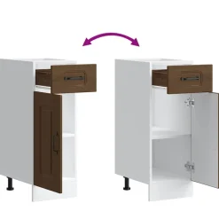 vidaXL Mueble bajo de cocina Kalmar madera ingeniería de roble marrón Marr&oacute;n roble Online