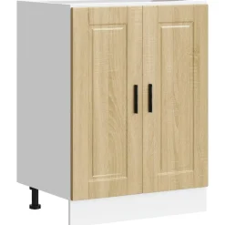 vidaXL Mueble bajo de cocinaporto roble sonoma madera reconstituida Madera reciclada Sale