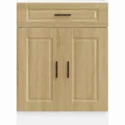 vidaXL Mueble bajo de cocinaporto roble sonoma madera reconstituida Madera reciclada Clearance