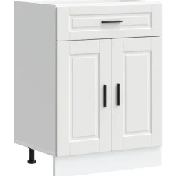 vidaXL Mueble bajo de cocinaPorto madera contrachapada blanca Blanco Outlet