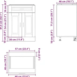 vidaXL Mueble bajo de cocinaPorto madera contrachapada blanca Blanco Outlet