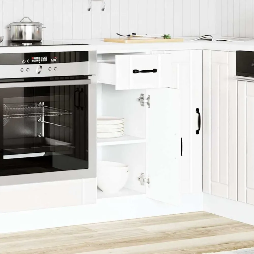 vidaXL Armarios Y Almacenamiento-Mueble bajo de cocina Lucca madera de ingeniería blanca