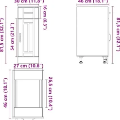 vidaXL Mueble bajo de cocina Lucca Roble ahumado New