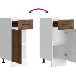 vidaXL Mueble bajo de cocina Lucca Roble ahumado New