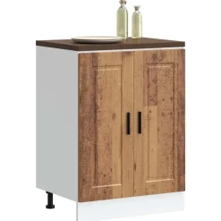 vidaXL Mueble bajo de cocinaporto madera vieja madera reconstituida Madera envejecida Online