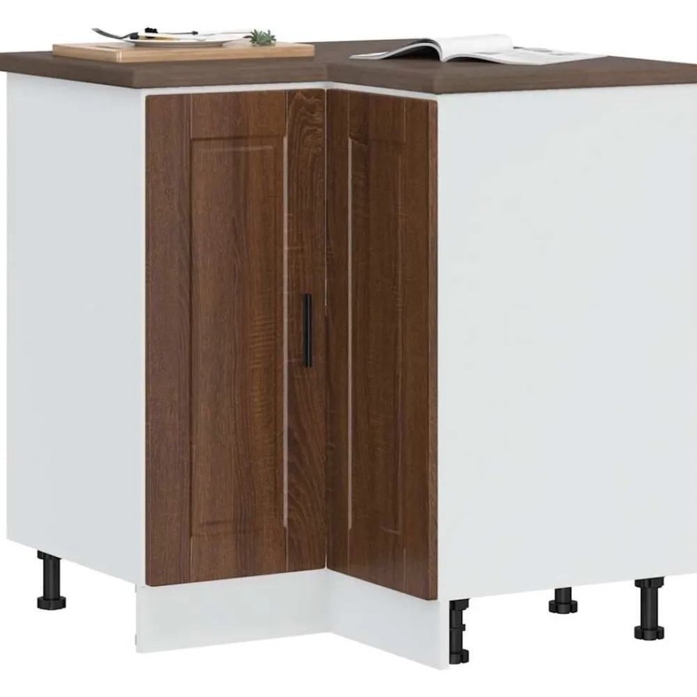 vidaXL Mueble bajo esquina de cocinaporto madera reconstituida Roble marrón Discount