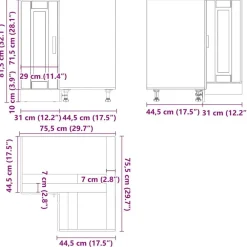vidaXL Mueble bajo esquina de cocinaporto madera reconstituida Roble marrón Discount