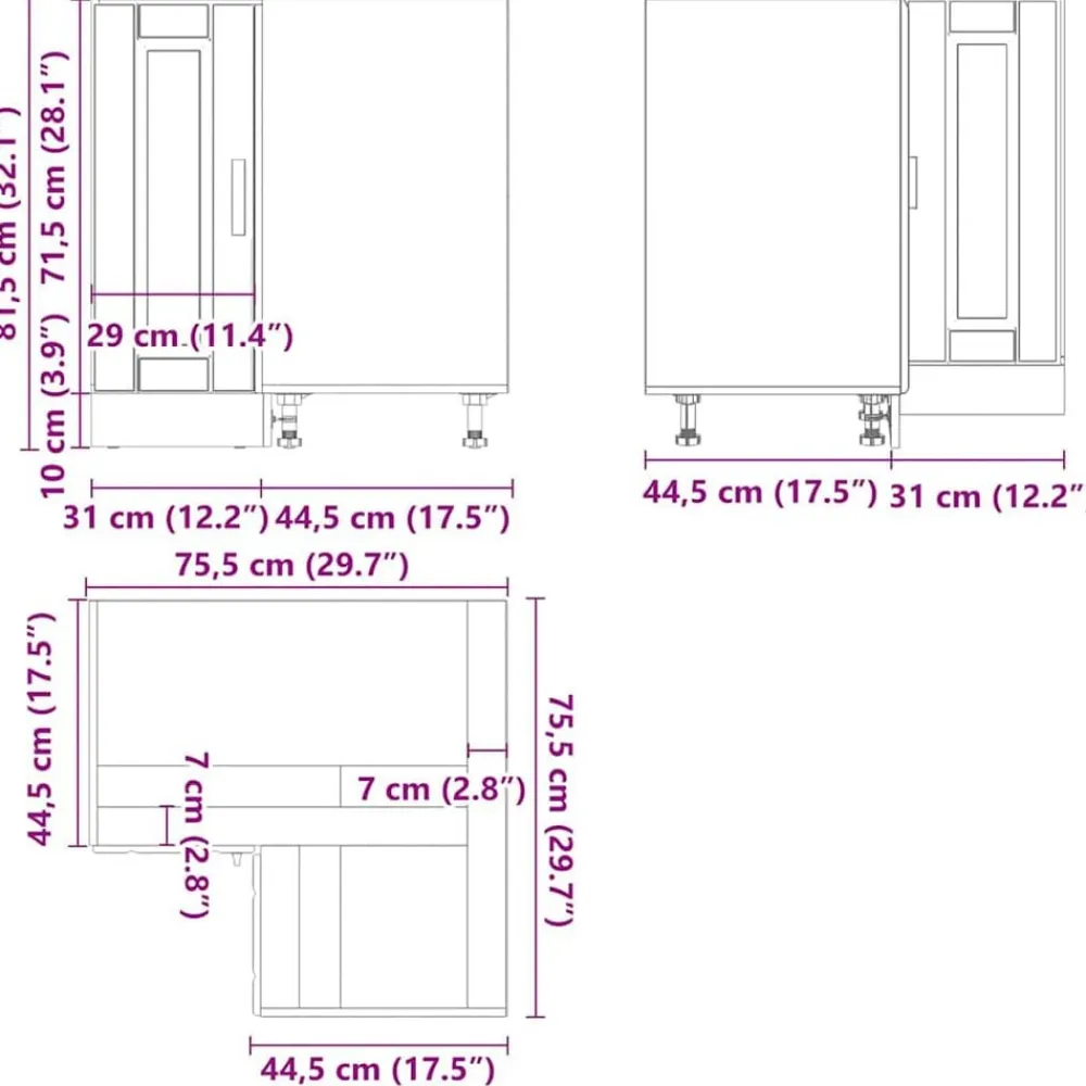 vidaXL Mueble bajo esquina de cocinaporto madera reconstituida Roble marrón Discount