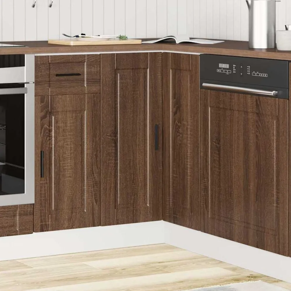vidaXL Mueble bajo esquina de cocinaporto madera reconstituida Roble marrón Discount