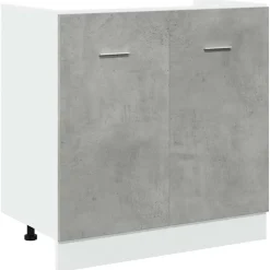 vidaXL Mueble bajo fregadero "Lyon" gris hormigón 80x46x81,5 cm madera de ingeniería Gris hormigón Outlet