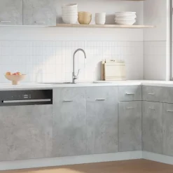 vidaXL Mueble bajo fregadero "Lyon" gris hormigón 80x46x81,5 cm madera de ingeniería Gris hormig&oacute;n Outlet