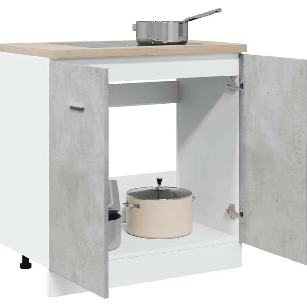vidaXL Mueble bajo fregadero "Lyon" gris hormigón 80x46x81,5 cm madera de ingeniería Gris hormigón Outlet