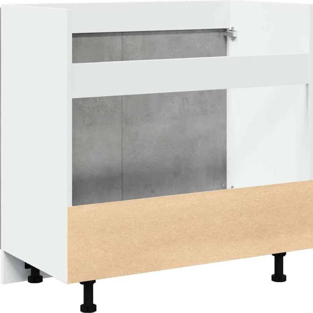 vidaXL Mueble bajo fregadero "Lyon" gris hormigón 80x46x81,5 cm madera de ingeniería Gris hormigón Outlet