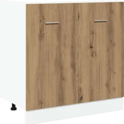vidaXL Armarios Y Almacenamiento-Mueble bajo fregadero "Lyon" roble artesanal 80x46x81,5 cm madera de ingeniería