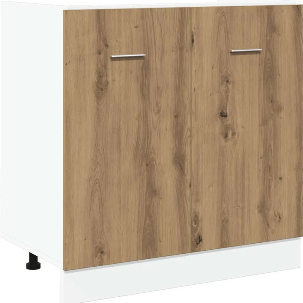 vidaXL Armarios Y Almacenamiento-Mueble bajo fregadero "Lyon" roble artesanal 80x46x81,5 cm madera de ingeniería