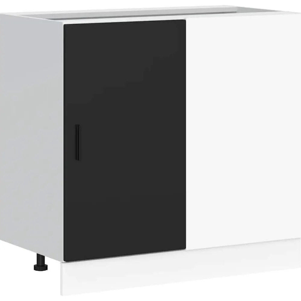 vidaXL Mueble bajo para fregadero "Lyon" de madera de ingeniería negra Negro Online