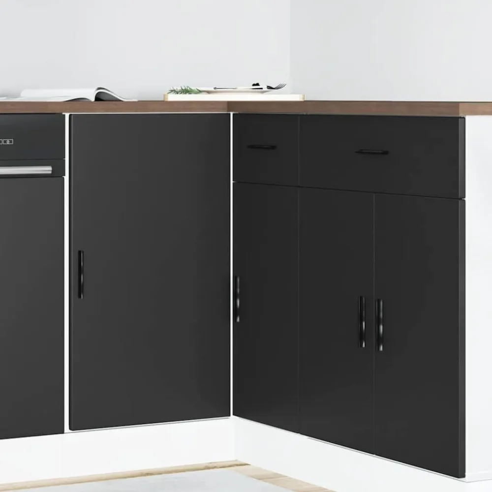 vidaXL Mueble bajo para fregadero "Lyon" de madera de ingeniería negra Negro Online