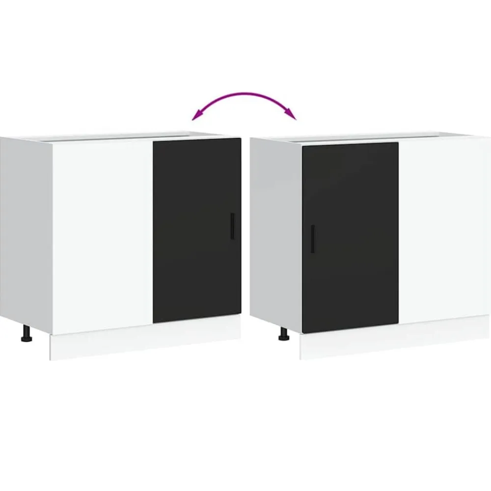 vidaXL Mueble bajo para fregadero "Lyon" de madera de ingeniería negra Negro Online