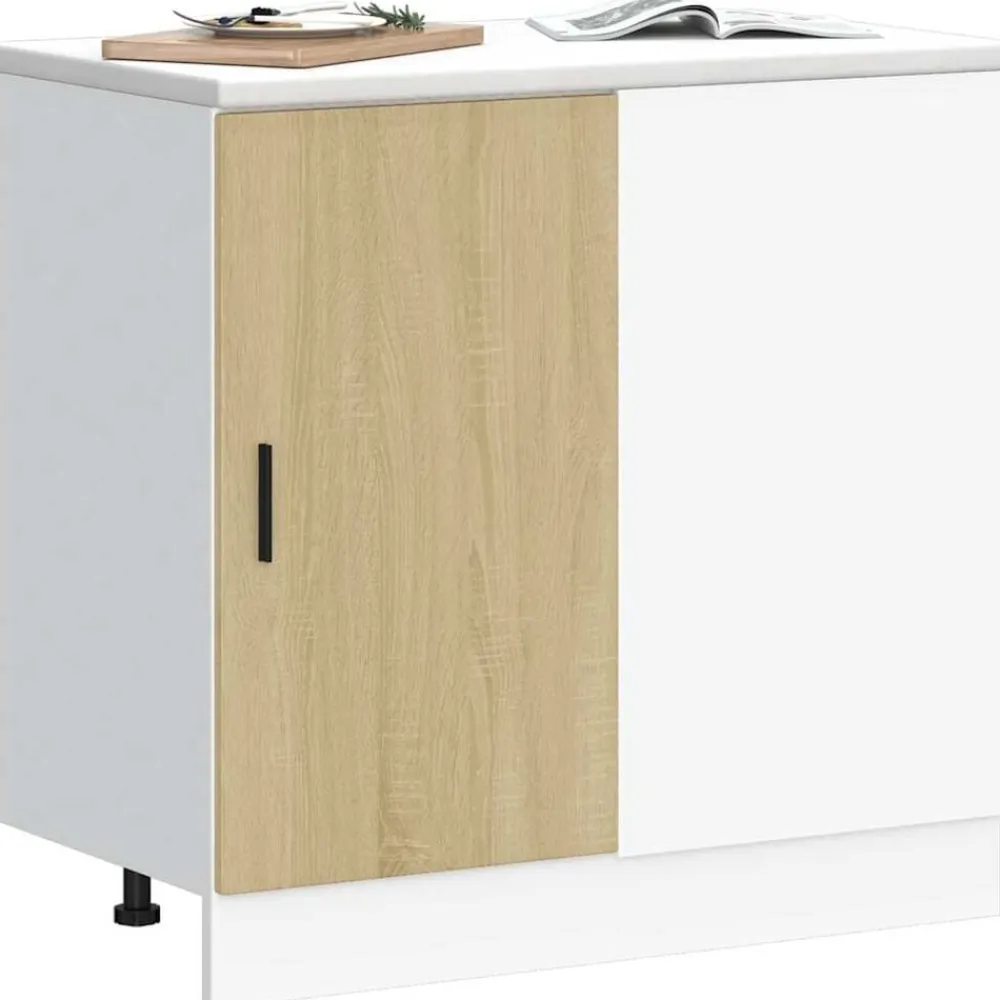 vidaXL Mueble bajo para fregadero "Lyon" de madera de ingeniería de Roble Sonoma Outlet