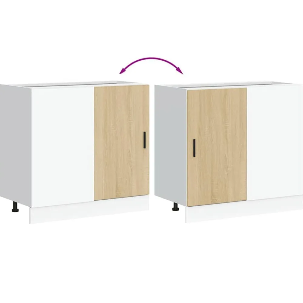 vidaXL Mueble bajo para fregadero "Lyon" de madera de ingeniería de Roble Sonoma Outlet