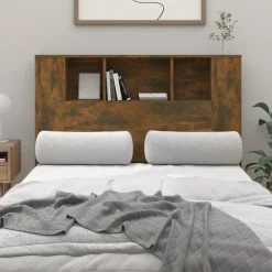 vidaXL Mueble cabecero color 120x18,5x102,5 cm Roble ahumado Best