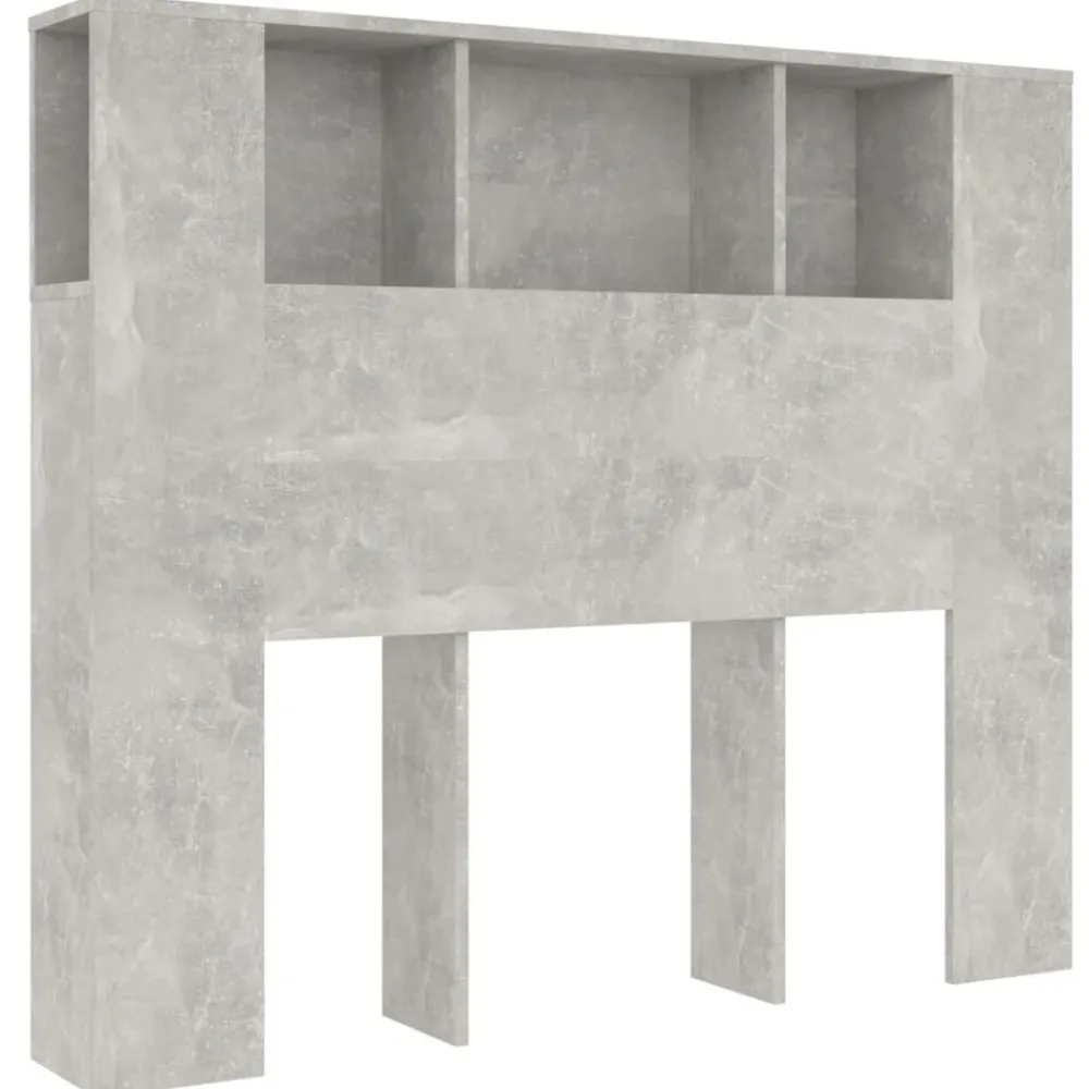 vidaXL Mueble cabecero gris hormigón 120x18,5x102,5 cm Gris hormigón Discount