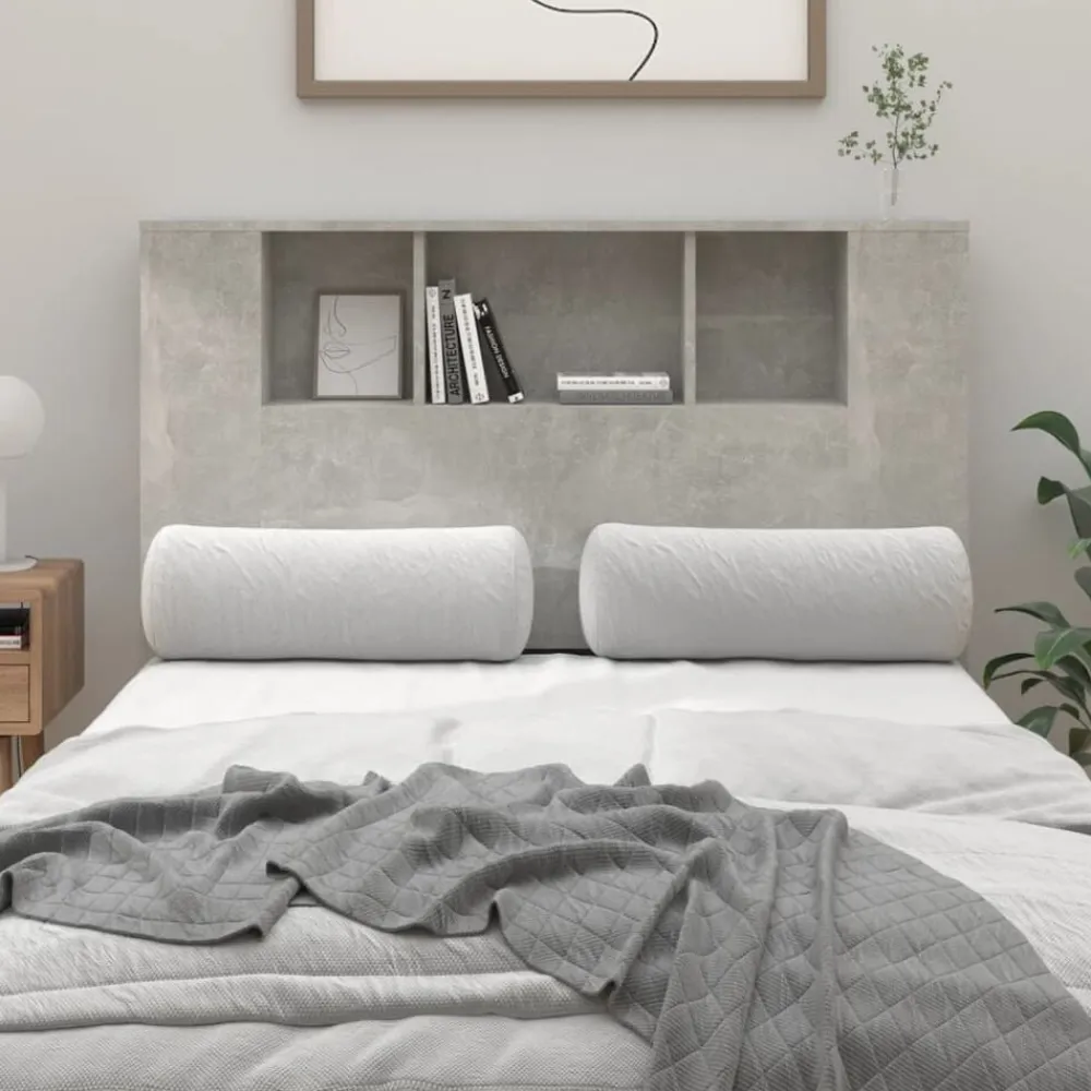 vidaXL Mueble cabecero gris hormigón 120x18,5x102,5 cm Gris hormigón Discount