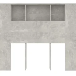 vidaXL Mueble cabecero gris hormigón 120x18,5x102,5 cm Gris hormigón Discount