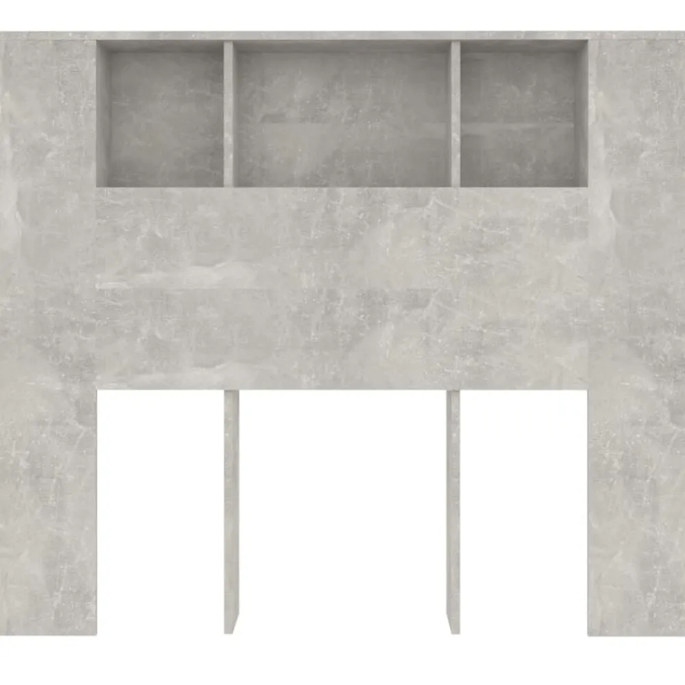 vidaXL Mueble cabecero gris hormigón 120x18,5x102,5 cm Gris hormigón Discount