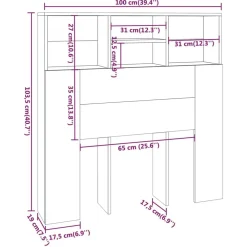 vidaXL Mueble cabecero 100x19x103,5 cm Roble Sonoma Outlet