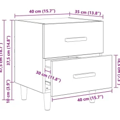 vidaXL Mueble cama con cajón Roble artesanal 40 x 35 x 47.5cm Roble artisan Discount