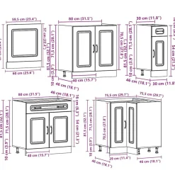 vidaXL Armarios Y Almacenamiento-Mueble cocina Kalmar sonoma gris 11 pzas madera contrachapada