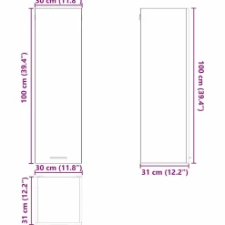vidaXL Armarios Y Almacenamiento-Mueble colgante 30 x 31 x 100 cm Madera de ingeniería