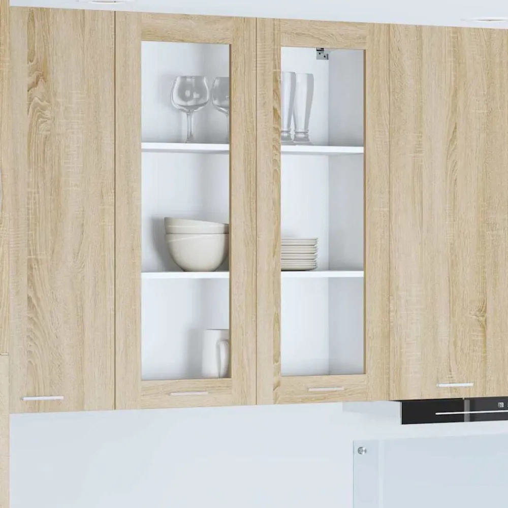 vidaXL Mueble colgante con puerta Roble Sonoma 80 x 31 x 100 cm Madera reciclada Outlet