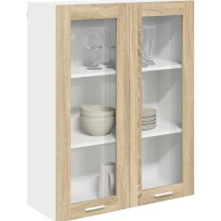 vidaXL Mueble colgante con puerta Roble Sonoma 80 x 31 x 100 cm Madera reciclada Outlet