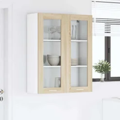 vidaXL Mueble colgante con puerta Roble Sonoma 80 x 31 x 100 cm Madera reciclada Outlet