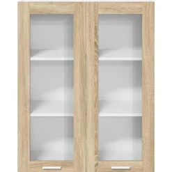 vidaXL Mueble colgante con puerta Roble Sonoma 80 x 31 x 100 cm Madera reciclada Outlet