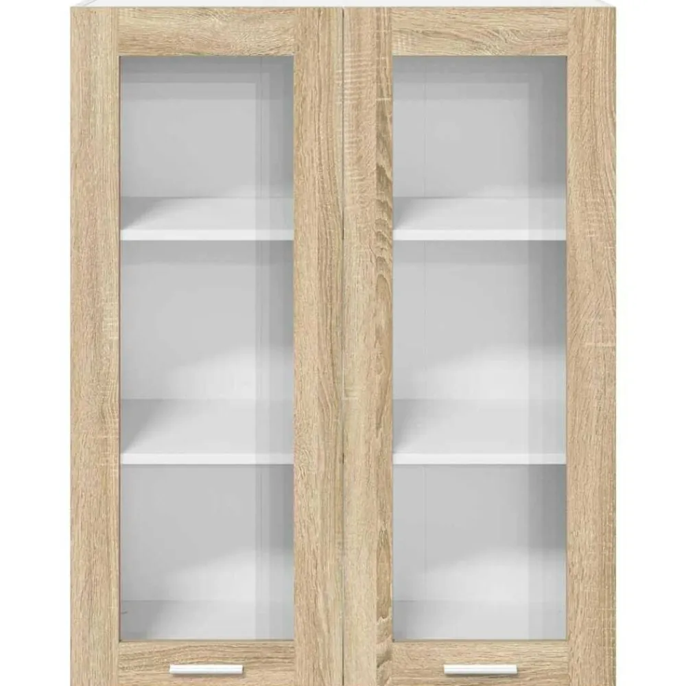 vidaXL Mueble colgante con puerta Roble Sonoma 80 x 31 x 100 cm Madera reciclada Outlet