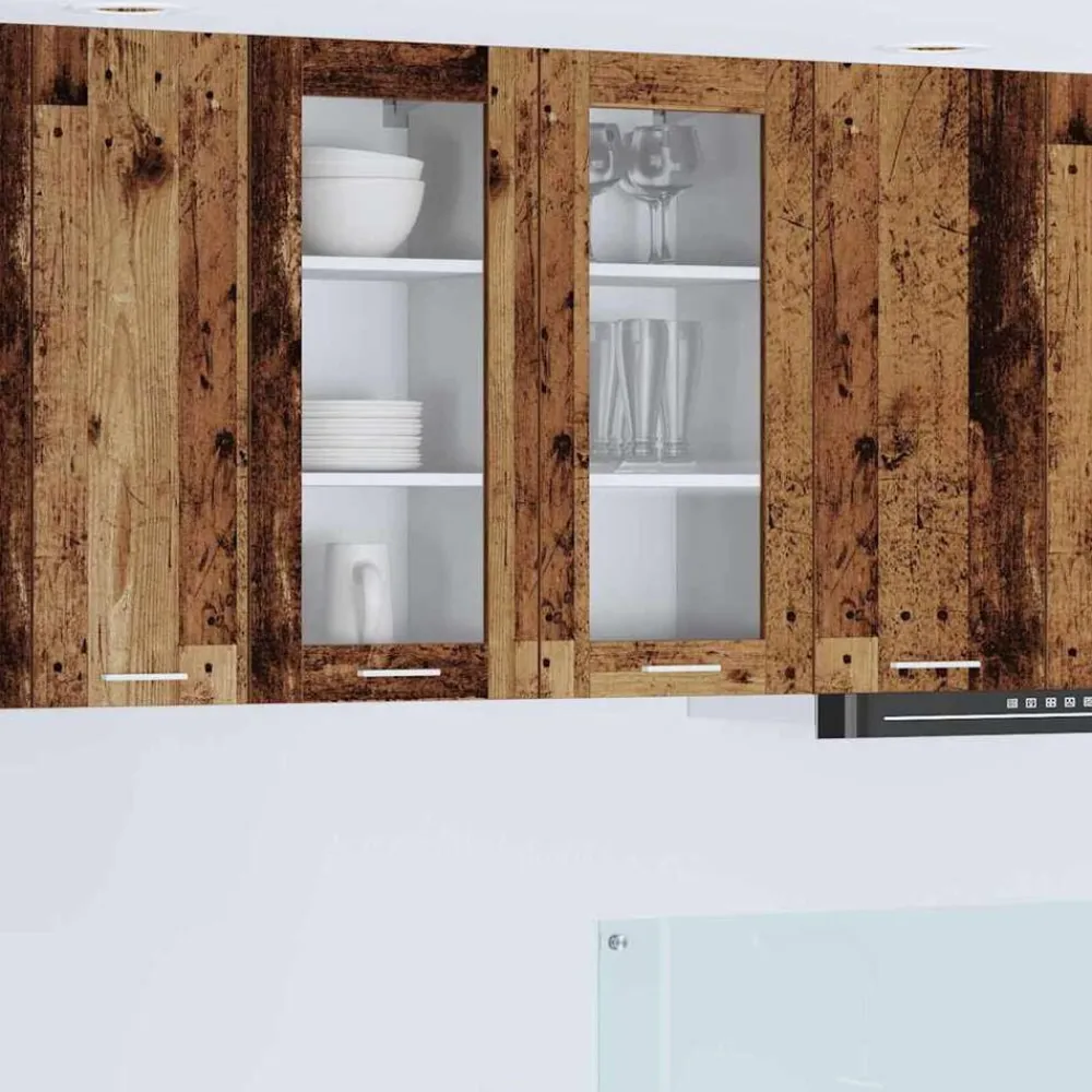 vidaXL Armarios Y Almacenamiento-Mueble colgante con almacenamiento Madera vieja 40 x 31 x 80 cm