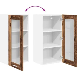 vidaXL Armarios Y Almacenamiento-Mueble colgante con almacenamiento Madera vieja 40 x 31 x 80 cm