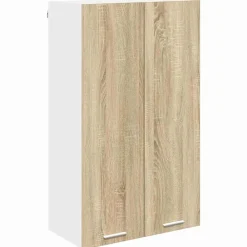 vidaXL Mueble colgante con puerta Roble Sonoma 60 x 31 x 100 cm Madera reciclada Discount